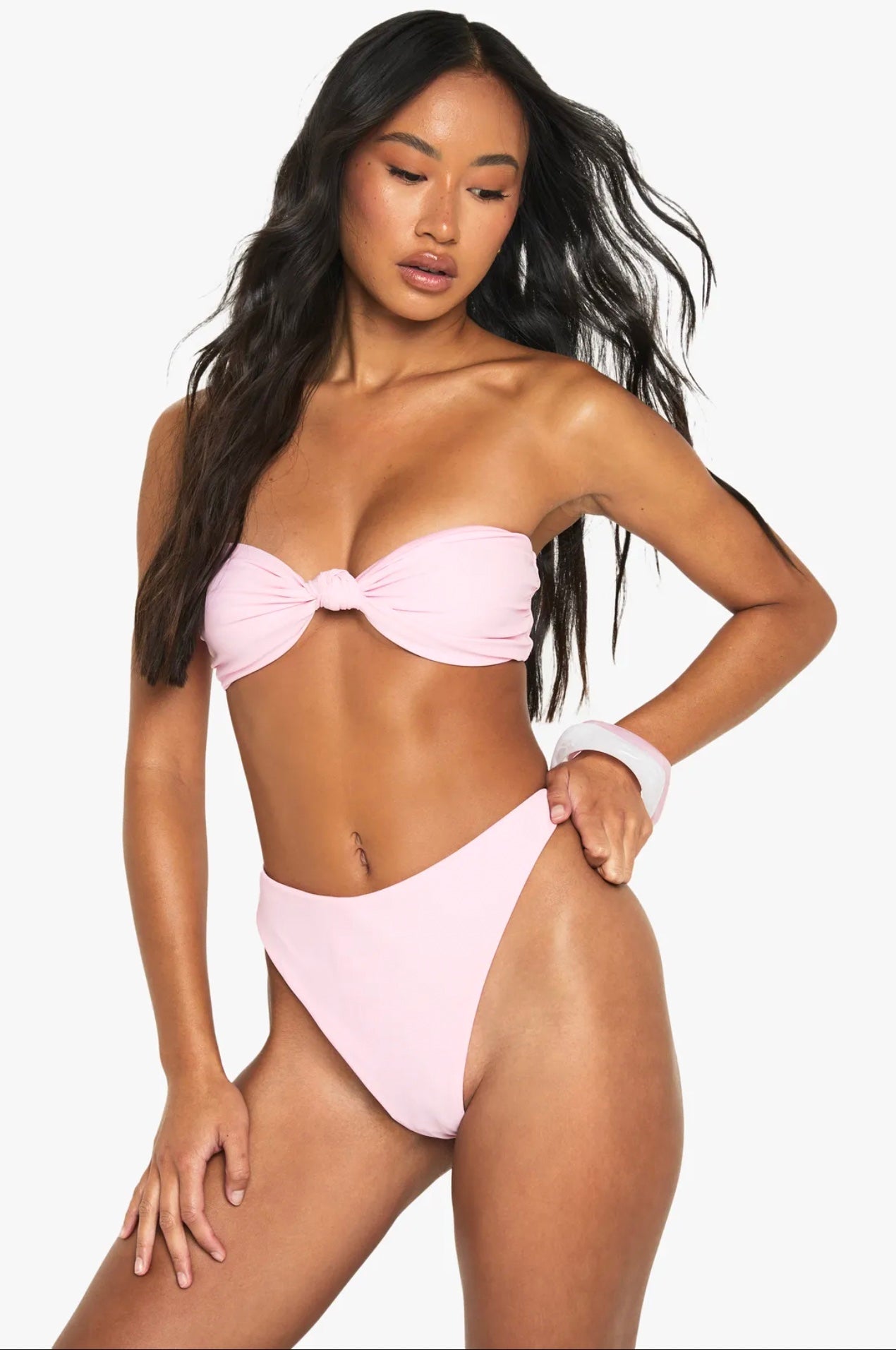 Blush Knot Bandeau Bikini Set