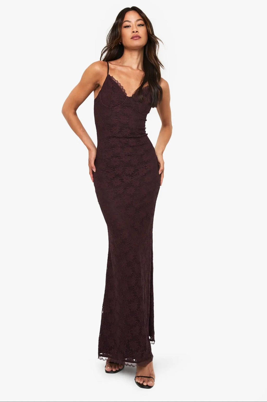 Chocolate Lace Maxi Dress