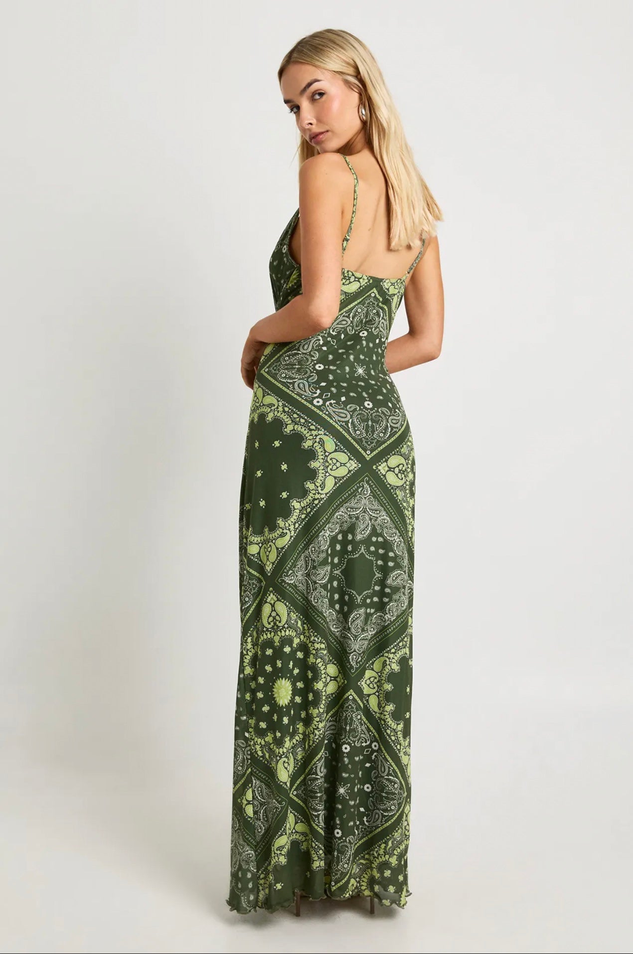 Olive Mirage Slip Dress